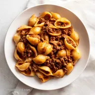 One-Pot Creamy Garlic Beef & Shells
