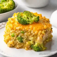Cheesy Broccoli Rice Chicken Casserole Family Fave