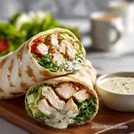 Chicken Caesar Wrap with Creamy Dressing for Quick Lunch or Dinner in 25 Minutes