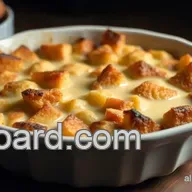 Easy Classic Bread Pudding Recipe with Vanilla Custard