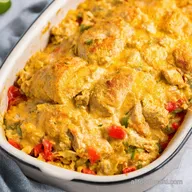 Creamy Baked Fajita Chicken Fiesta in a Dish