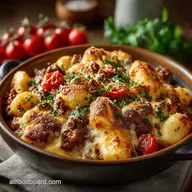 Rich Creamy Ground Beef Gnocchi Bake Under an Hour