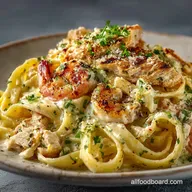 Chicken and Shrimp Alfredo: Restaurant Quality Fettuccine At Home