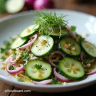 The Best Crisp Cucumber Onion Salad with Dill Vinaigrette