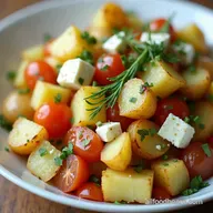 Crispy Lemon Feta Potato Salad with Dill Vinaigrette