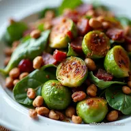Christmas Brussels Sprout Salad with Bacon Cranberry Vinaigrette