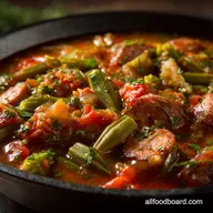 The Best Okra Stew Recipe Smoky Sausage Tomato Comfort