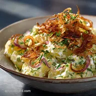 Easter Side Dishes: Elegant Potato Salad with Lemon Vinaigrette Crispy Shallots