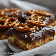 Easy Chocolate Peanut Butter Pretzel Bar Recipe with Sea Salt