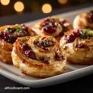 Christmas Appetizers: Easy Cranberry Brie Puff Pastry Swirls