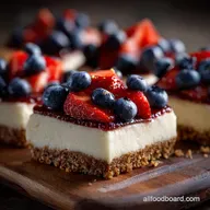 4th of July Treats: Easy No-Bake Firecracker Cheesecake Bars