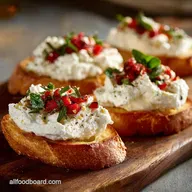 Christmas Appetizers: Easy, Make-Ahead Whipped Feta Crostini