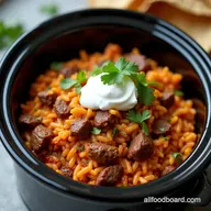 Slow Cooker Mexican Beef and Rice Fiesta in a Pot