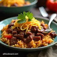 Fiesta Crockpot Mexican Beef and Rice OnePot Wonder