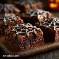 Halloween Snacks: Fudgy Spiderweb Brownie Bites for Spooky Parties