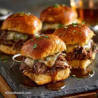 Slider Recipes: Sticky French Dip Sliders with Garlic Glaze