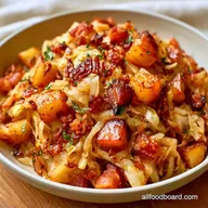 German Sauerkraut Side Dish with Bacon and Apple