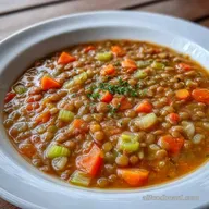 Healthy Crockpot Lentil Soup for 8