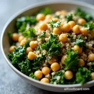 Hearty Kale and Quinoa Chickpea Salad with Bright Lemon Dressing