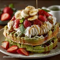 Matcha Monster Waffles Giant Fluffy Emerald Green Tea Recipe