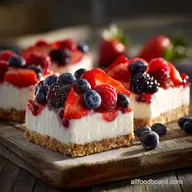 4th of July Treats Easy NoBake Berry Cheesecake Slices