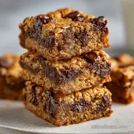Oatmeal Chocolate Chip Cookie Bars: Chewy & Thick