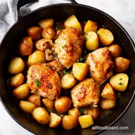 One Pan Garlic Butter Chicken Potatoes Easiest Dinner