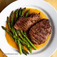 Juicy PanFried Steak Recipe with Garlic Asparagus