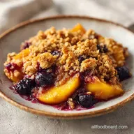 Peach Huckleberry Crisp with Oats