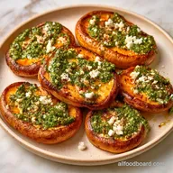 Pesto Mushroom Appetizer with Feta