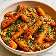Pesto Roasted Carrots with Carrot Tops
