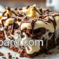 Poke Cake with German Chocolate Delight