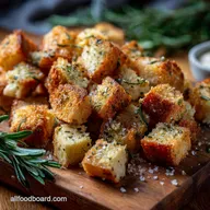 Homemade Herby Croutons: Ultra-Crispy Bistro-Style Rosemary Garlic