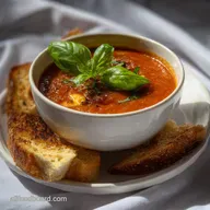 Roasted Tomato Soup Bliss with Fresh Basil and Garlic