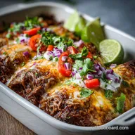 Slow Cooker Shredded Beef Enchiladas for 10 People
