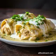 Smothered Green Chile Chicken Burritos: Silky