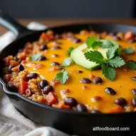 Cheesy Black Bean Quinoa Southwest Skillet Delight