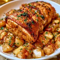 Bacon Wrapped Turkey Breast Pear Hash