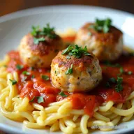 Greek Chicken Meatballs with Lemon Orzo A Taste of Greece