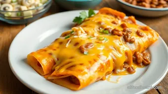 Bake Cheesy Enchiladas with Beans & Mushrooms recipe card