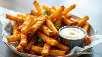 Bake Crispy Fries with Zesty Aioli Dip