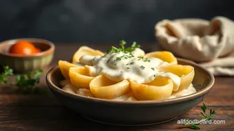 Bake Jumbo Shells with Creamy Alfredo Sauce