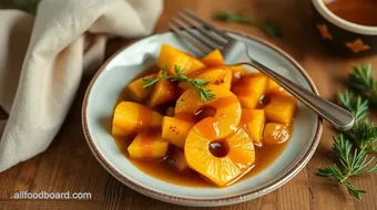 Sautéed Pineapple with Sweet Caramel Sauce