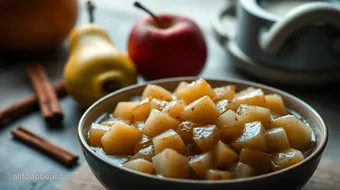 Delightfully Sweet Pear Apple Sauce with Cinnamon - A Fall Favorite recipe card