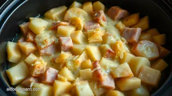 Easy & Creamy Scalloped Potatoes and Ham Slow Cooker: A Family Favorite recipe card