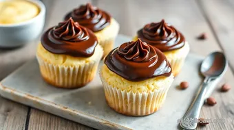 Bake Vanilla Cupcakes with Rich Chocolate Ganache