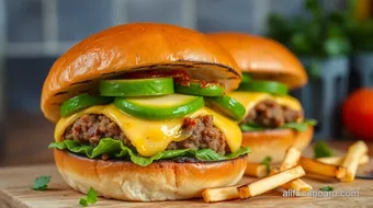 Grilled Burger with Spicy Avocado Delight