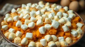 Heavenly Sweet Potato Casserole with Marshmallow Topping recipe card