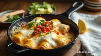 Skillet White Chicken Enchiladas Easy & Creamy