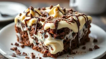 Poke Cake with German Chocolate Delight